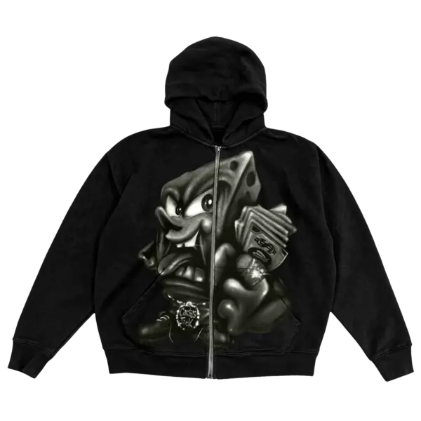 SPONGEBOB LEGAL TENDER ZIP UP HOODIE - FRONT