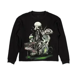 SPONGEBOB ROCK BOTTOM THERMAL LONGSLEEVE - BLACK FRONT